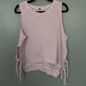Free People Interlaken Waffle Stitch Side Tie Sleeveless Tank